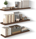 12 Inch Deep Floating Shelves for Wall 3 Pack Floating Shelfs Large Storage Space Wall Decor Display Shelf for Bathroom Living Room Bedroom Kitchen 48" W x 12" D x 1.2" H Walnut