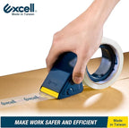 Excell SH-2508TRA2 Lightweight Packaging Tape Dispenser (2" Wide): Easy-to-Handle Plastic Design. For Shipping, mailing, and Carton Sealing. Features Retractable Blade Cover for Safety. (1Gun + 2Tapes