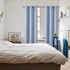 BGment Blackout Curtains for Living Room - Grommet Thermal Insulated Room Darkening Curtains for Bedroom, 2 Panels of 42 x 72 Inch, Spa Blue