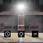 200W LED Flood Light 2 Pack, 22500lm Super Bright Security Lights, IP66 Waterproof Outdoor Flood Light, 5000K Daylight White Floodlight for Yard, Garden,Basketball Court, Arena