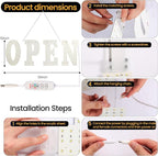 LED Open Signs for Business 30"x10" Dimmable Bright Business Open Sign with Hanging Installation for Window Stores, Hotel, Store, Bar, Retail Shop, Salon, Restaurant