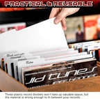 Facmogu 20PCS Vinyl Record Dividers, Upgrade Thicker 12" Plastic Vinyl Record Divider, Reusable DIY Blank Album Vinyl Separators for LP DVD Record Organization, Writable 33 RPM Record Dividers - White