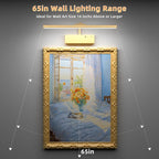 Lightbiz Picture Light, 15.35inch 5400mAh Rechargeable Picture Lights for Wall Battery Operated Wall Lights with Remote, 3 Colors Paintings Light Dimmable Art Light for Artwork, Gallery (Gold)