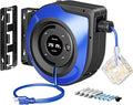 DEWENWILS Extension Cord Reel with 6 Grounded Outlets, 75FT Retractable Extension Cord Reel, Twist-lock Stopper, 14/3C SJTOW, 10A Circuit Breaker, Heavy Duty Power Cord, ETL Listed