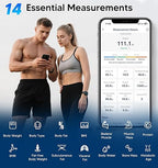 GE Smart Scale for Body Weight BMI Fat Muscle Mass with 14 Body Composition Metrics & All-in-one LCD Display, Digital Bathroom Weight Monitor Bluetooth with App, Accurate Weighing Machine 400lb White