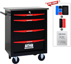 4 Drawer Rolling Tool Chest with Locker, 22.2" D Metal Movable Lockable Tool Cart Box Multi-Functional Hardware Storage Cabinet Box for Warehouse Basement Home Pantry Garage