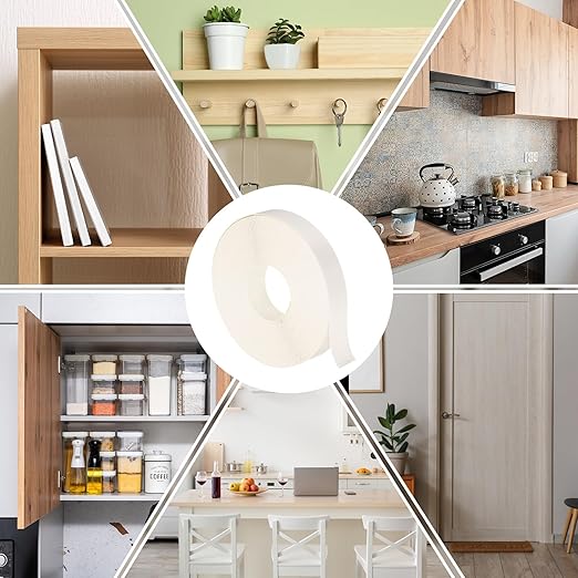 uxcell White Edge Banding Tape, 7/8 Inch x 50ft Pre-Glued Flexible Veneer Edge Edging Strips Wood Tape for Cabinet Repair and Furniture Restoration