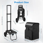 Housolution Foldable Shopping Cart for Groceries, 300LBS Collapsible Portable Grocery Carts on Wheels, 2 in 1 Rolling Hand Truck with Detachable Bag, Folding Utility Cart for Shopping and Travel
