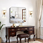 FORBATH 30x30 Inch Silver Bathroom Mirror for Over Sink, Large Square Wall Mirror with Metal Frame, Rounded Corners for Bathroom, Bedroom, Entryway Decor (Horizontal or Vertical)