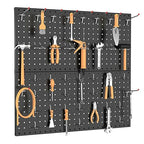 TORACK 2-Pack 12x24 inch Metal Pegboard Panels for Garage Wall, Tool Organizer Pegboard for Workbench, Workshop, Tool Storage Peg Board for Pegs(Black)