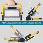 ERAY LED Construction Spotlight, Work Light 8000LM 13500mAh LED Work Light 2 Charging Methods / 4 Modes/Power Bank/Remote Control/Timer / 70 LED, Solar Construction Light for Camping
