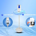 Kingdom Elite Series Automatic Touchless Hand Sanitizer Dispenser with Three Adjustable Dosage Settings Plus a White Metal Stand for Your Liquid and Gel Hand Sanitizers (Plain/Non-Personalized)