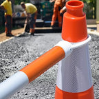 Fluorescent Orange/Green PVC Traffic Cones, Heavy Black Base Parking Lot Cone Structurally Stable Weatherproof Road Construction Safety Cones (8, Orange, 36" Extra Large)