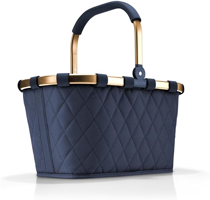 reisenthel carrybag rhombus midnight gold - Sturdy shopping basket with plenty of storage space and practical inner pocket - Elegant and water-repellent design