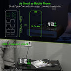 KOSUMOSU Desk Clock 6.7in Black Digital Alarm Clock with Dual Alarm, Dimming, Date, Day of Week, Temp, 12h 24h, Digital LED Clock for Table Decor, Digital Calendar Mirror Clocks Essentials