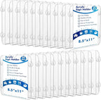 Handepo 20 Pack Acrylic Window Sign Holder 8. 5 x 11 Inch with 4 Suction Cups Clear Acrylic Frames for Glass Door Window Wall Mount Sign Holder for Home Office Mall Promotion Restaurant Menus