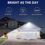 UFOND 3000 Lumen LED Flood Lights, Outdoor Waterproof Security Lights, 30W Floodlight with Plug, Adjustable Heads (2 Pack)