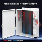 Outdoor Electrical Junction Box, ABS Water Resistant Enclosure with Internal Mounting Panel & Hinged Cover, 9.2" H* 7" L* 4.6" W
