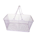 Shopping Basket Wire Portable Multipurpose Vegetables Fruit Storage with Handles for Garden Retail Store Pantry, Pink