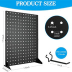 Metal Pegboard Display Stand with 15 Peg Hooks, Tabletop Pegboard Shelf for Craft Shows & Fairs, Retail Stores, Vendors Arts and Crafts Finishing - 17x13 Inch & Black