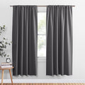 PONY DANCE Gray Blackout Curtains - Window Cover Double Panels Rod Pocket Drapes Light Blocking Drapes Thermal Insulated Privacy Protect for Living Room, 34 Wide by 72 Long, 2 Panels