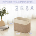 OIAHOMY Storage baskets for Shelf, Toy Storage Basket, Collapsible Storage Bins, Blanket Basket Living Room, Closet Storage for Bedroom, 15 x 9.8 x 11.8 Inches-Pack of 2-Brown, FSB-H-P-02