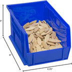 Akro-Mils 30237 AkroBins Plastic Storage Bins, Space-Saving Stackable Bins for Garage, Pantry, Craft Organization, 9-" x 6-" x 5-", Blue, 12-Pack