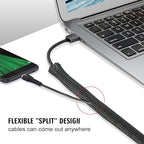 25ft - 3/4 inch Cord Protector Cable Sleeve Split Wire Loom Tubing for Power Cord Audio USB Cable, Wire Cover Cable Management Sleeve for TV Computer, Cord Protectors from Pets Chewing, Black