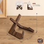 Bowl Stands for Display, 4.5 Inch Plate Holder, Wooden Easel Frame Holder, Display Stand for Large Deep Platters and Dishes, 4.5" H x 6" W x 5.4" D (For Bowls under 3.5" in Depth)