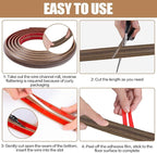Floor Cord Cover Self Adhesive Cord Hider,20FT Cable Management, Extension Strip Protector for Wires, Prevent Cable Trips for Offices, Gyms, Exhibitions Cavity:0.39"(W) x 0.27"(H) Wood Walnut