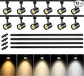 VANoopee 5-Color 12-Light LED Track Lighting Kit with 13FT H Type Track Lighting Rail LED Track Light Heads Dimmable Modern Kitchen Track Lighting Fixtures Ceiling Spotlight, CRI90+ 10W 800lm Black