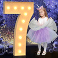 4FT Marquee Light Up Numbers, Large Marquee Numbers for 7th 17th 70th Birthday Decorations, Giant Light Up Numbers for Party Anniversary, Marquee Letters, Pre-Cut DIY Mosaic Numbers for Balloons 7