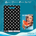 JinRuiKJ Poly Mailers with Handle 12x15.5 Inch 50 Pcs, Easy to Carry Packaging Bags for Small Business, Thank You Shipping Bags with Self Adhesive Strip, Tearproof and Waterproof - White Polka Dot