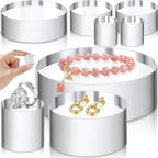 Remerry 8 Pcs Acrylic Round Blocks for Display Clear Polished Blocks for Display Clear Acrylic Edge Polished Base Exhibition Riser for Table Showing Cosmetics Collectibles Figures (Mixed Sizes)