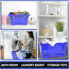 Set of 20 Blue Shopping Basket with Handles 18 L Plastic Grocery Basket 16.9 x 11.8 x 9.1 Inch Bulk Portable Hand Shopping Carts for Retail Store Supermarket Grocery Supplies