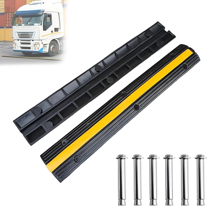 Cord Protector Driveway Ramp 39"×5.9"×1.2", 40000 lbs Heavy Duty Rubber Outdoor Extension Cable Wire Hose Cover 1 Channel Slow Down Speed Bump for High Traffic Driveway Road