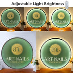 Custom LED Logo Sign, Round Acrylic Custom Logo for Business, Personalized Backlit Illuminated Logo Neon Sign with Metal for Wall Decor, Beauty Salon, Nail Hair Studio, Office, Boutique, Outdoor