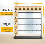 ORLESS Jewelry Display for Vendors, Earring Display Stand for Selling, Necklace Display Holder for Selling, Earring Cards Organizer for Bracelets, Rings, Jewelry Towers, Black (35 Hooks)