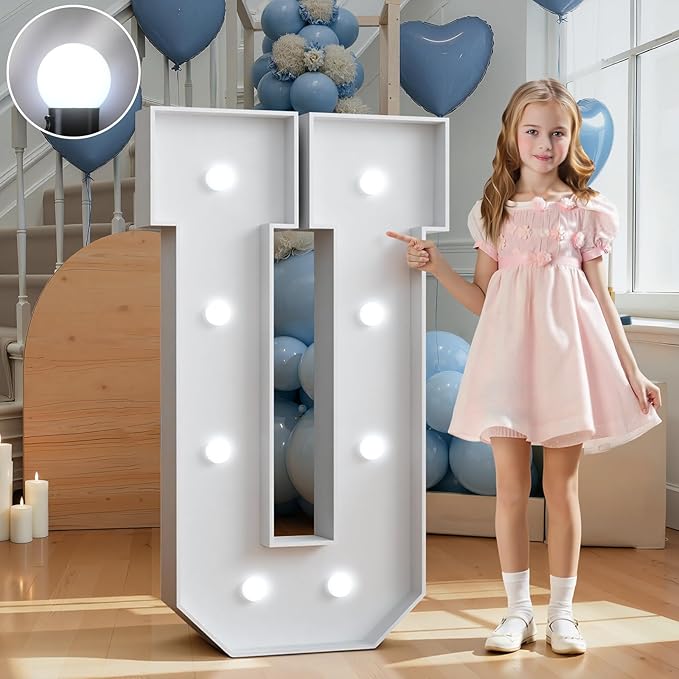 Marquee Letters 3 Feet Tall Large Light Up Letters Decorations Wedding Engagement Proposal White Party Decorations Marry Me Sign Big Cardboard Backdrop U