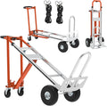 3-in-1 Folding Hand Truck, 800lbs Aluminum Convertible Hand Truck, Dolly for Moving,Heavy Duty Industrial Platform Cart Handtruck for Construction, Logistics, Shopping, Home, Office Moving (Orange)