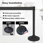 6 Pack Crowd Control Barriers Stanchions with 10 ft Retractable Belts - Heavy-Duty Base Stanchions for Queue Management in Airports, Theaters, Hotels, and Retail Stores(Black, 6 Pack)