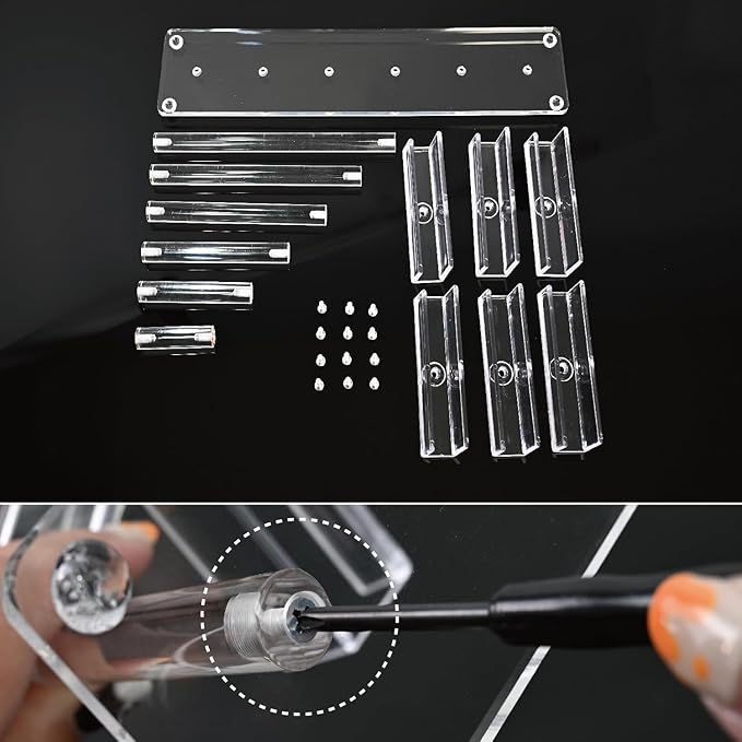 MOOCA 3 Pcs Set, Premium Acrylic Eyeglass Holder Stand, Sunglasses Orgaznizer, Sunglass Holder, Eyeglass Display, Eyewear Rack, Glass Display, 8 in H