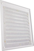 Vent Systems - 6 x 6 Inch (Inner) Pack of 10 White Metal Square Soffit Air Vent Grille Cover, Register Vent Deflector Louver Built-in Mesh HVAC for Bathroom Home Office Kitchen 8" x 8" (Outer)