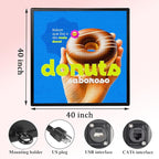 P6 40x40 Inch Commercial Outdoor LED Display Screen High Brightness Commercial Digital Sign IP45 Weatherproof for Advertising, Stores, Restaurants HD Video/Image Scrolling Billboard