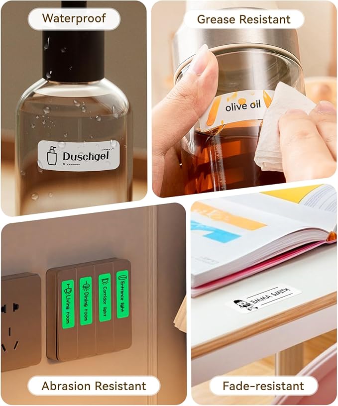NIIMBOT Label Maker Machine Bluetooth Label Printer for School Home Office Organization, Wireless Mini Labeler D110 Upgraded Version, Label Machine with Label, White
