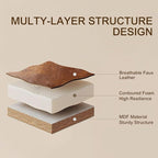 Furnimart Faux Leather Bench Ottoman, Tufted Button Bedroom Benches Footrest Stool in Solid Wood Legs, Long and Dining Bench, Indoor Bench for Entryway Living Room Bedroom (Leather-Darkbrown)