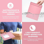 Light Pink Large Poly Bubble Mailers 12x15 inch | Self Seal Padded Envelopes Cushioned Bubble Mailer | Usable Size 12x15 | WaterProof | Lightweight mailing Shipping Bags | 100 Pack Bulk