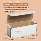 Aviditi White Corrugated Cardboard Mailing Boxes, 5" x 2" x 2" (Pack of 50) Crush-Proof Mailers, Small Cardboard Boxes for Shipping, Packing, Moving, and Storage