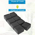 Bed Risers 1 inch, 2 inch, 3 inch, 4 inch Heavy Duty, Adjustable Furniture Riser for Table Desk Couch Sofa Chair Recliner Leg Frame Dorm, Stackable Bed Raisers Blocks (Black 8 Pack, 1+1 inch)