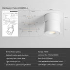 Aisilan LED White Adjustable 360° Pivoting Ceiling Spot Light Indoor, CRI 97, 7W 3000K Warm White Aluminum Directional Spotlight Lamp for Picture Painting Living Room Lighting
